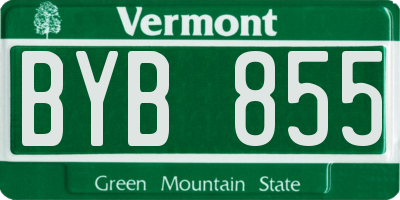 VT license plate BYB855