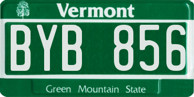 VT license plate BYB856