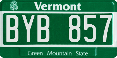 VT license plate BYB857