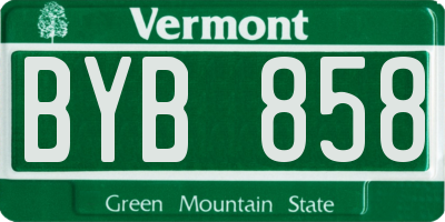 VT license plate BYB858