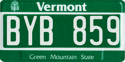 VT license plate BYB859