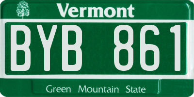 VT license plate BYB861