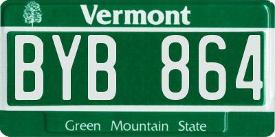 VT license plate BYB864