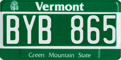 VT license plate BYB865