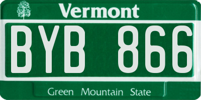 VT license plate BYB866
