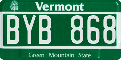 VT license plate BYB868