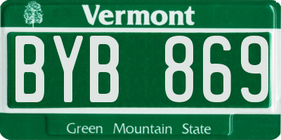 VT license plate BYB869