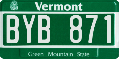 VT license plate BYB871