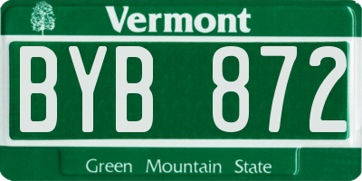 VT license plate BYB872
