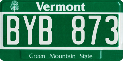 VT license plate BYB873