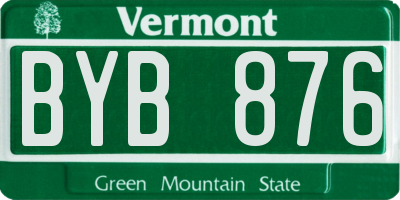 VT license plate BYB876