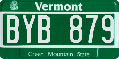 VT license plate BYB879