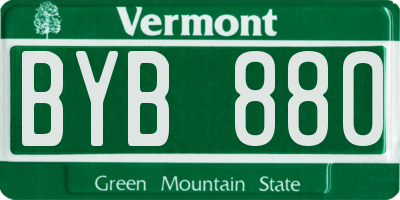 VT license plate BYB880