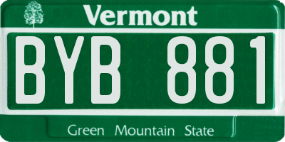VT license plate BYB881