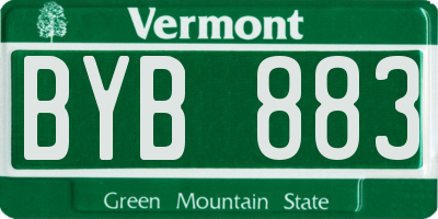 VT license plate BYB883