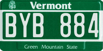 VT license plate BYB884
