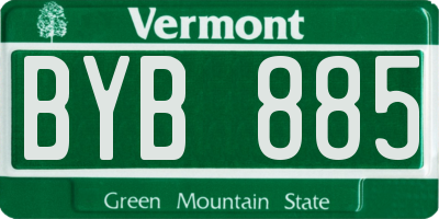 VT license plate BYB885