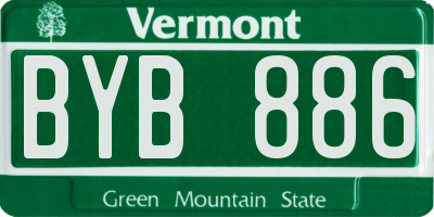 VT license plate BYB886