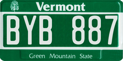 VT license plate BYB887
