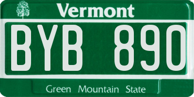 VT license plate BYB890