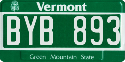 VT license plate BYB893