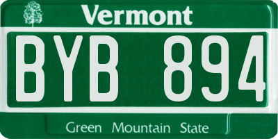 VT license plate BYB894
