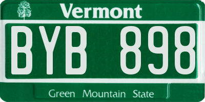 VT license plate BYB898