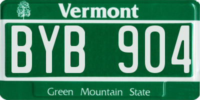 VT license plate BYB904