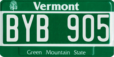 VT license plate BYB905