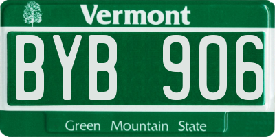 VT license plate BYB906