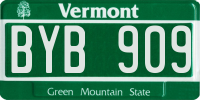 VT license plate BYB909