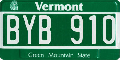 VT license plate BYB910