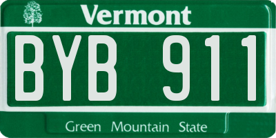 VT license plate BYB911