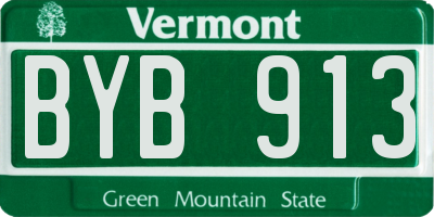 VT license plate BYB913