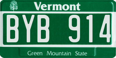VT license plate BYB914