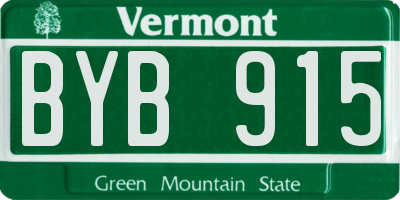 VT license plate BYB915