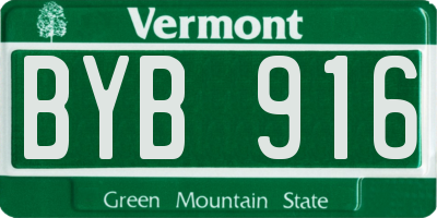 VT license plate BYB916