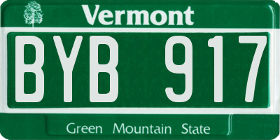 VT license plate BYB917