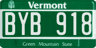 VT license plate BYB918