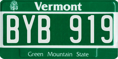 VT license plate BYB919
