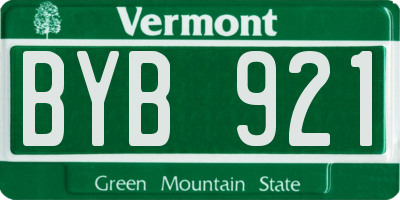 VT license plate BYB921