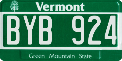 VT license plate BYB924