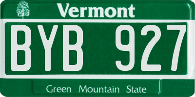 VT license plate BYB927