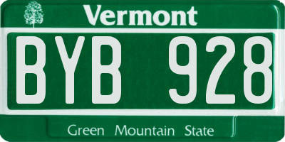 VT license plate BYB928