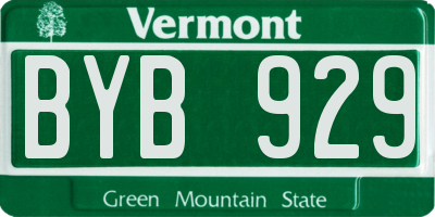 VT license plate BYB929