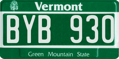 VT license plate BYB930