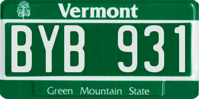 VT license plate BYB931