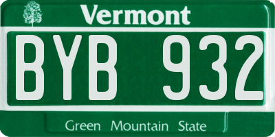 VT license plate BYB932