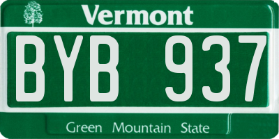 VT license plate BYB937