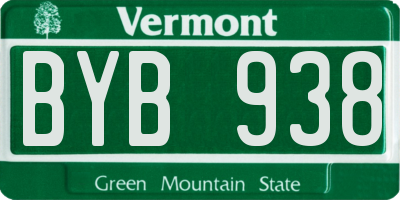 VT license plate BYB938
